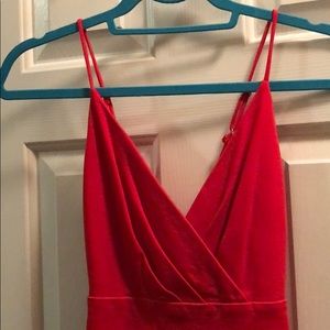 Bodycon red spaghetti strap dress
